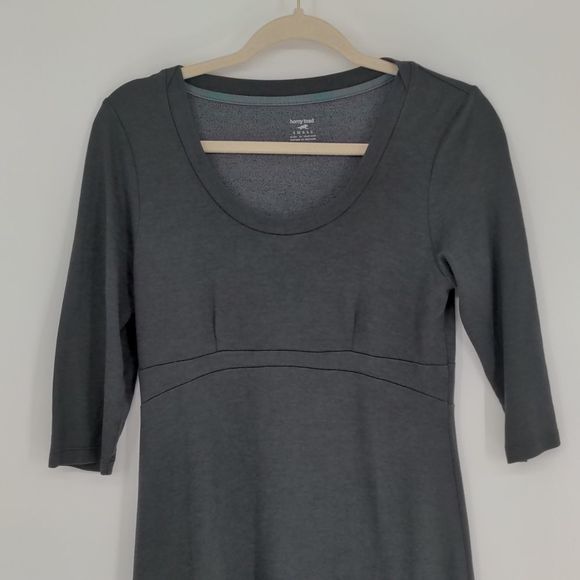 Horny Toad Toad & Co Women's Grey Dress Size Small Knee Length 1/2 Sleeve Pocket - Picture 2 of 14
